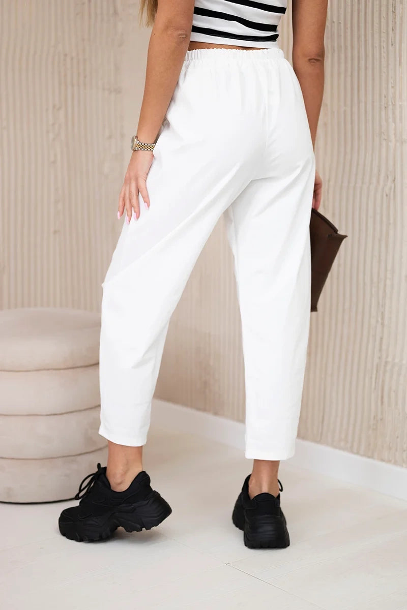damskie spodnie khaki summer punto z kieszeniami letnie