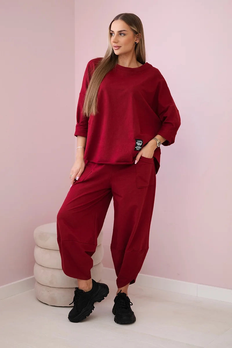Dámská bavlněná souprava mikina + kalhoty Cerise