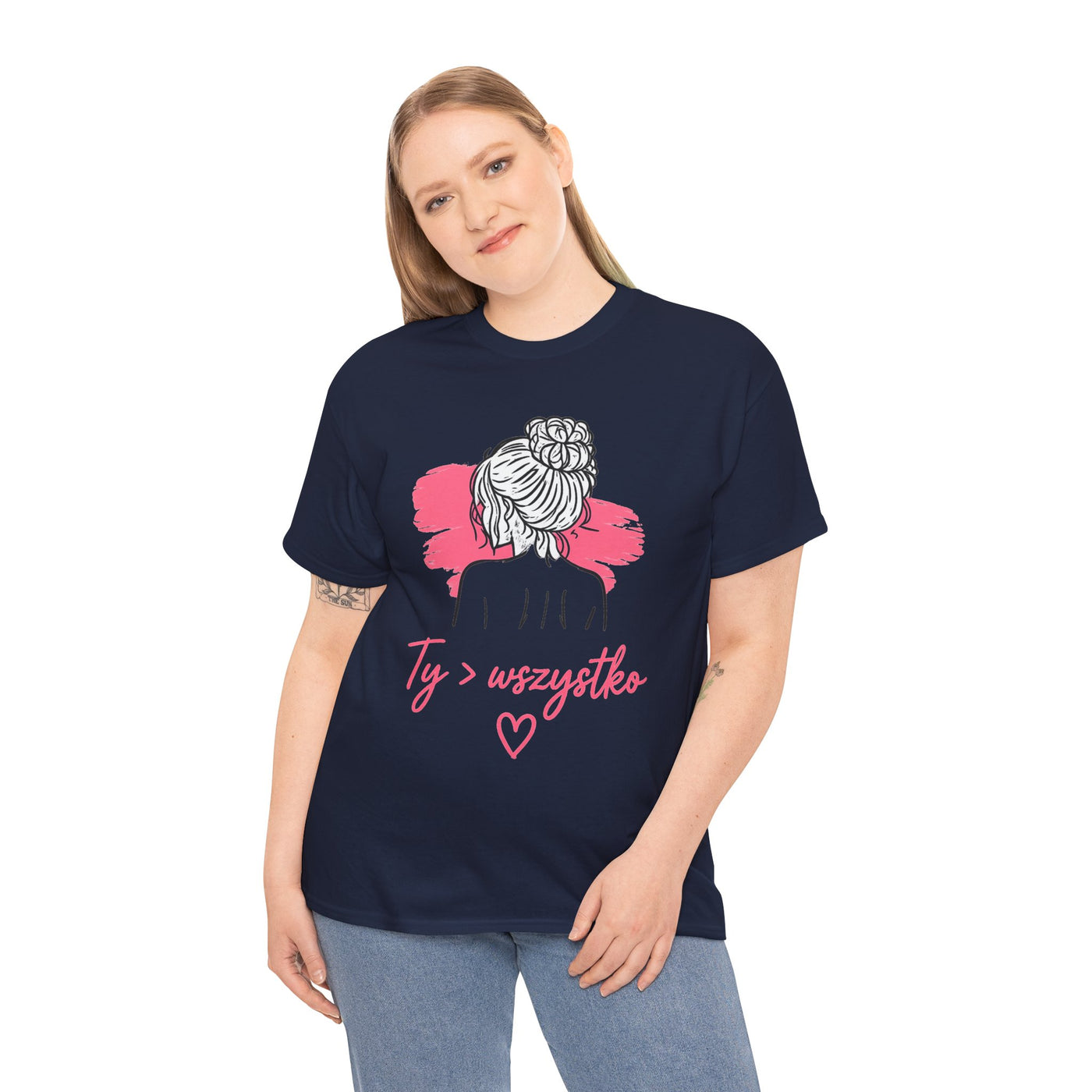 T-shirt damski bawełniany z grafiką Ty > wszystko Bellezza
