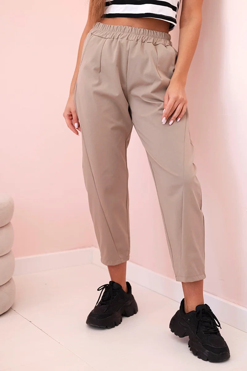 damskie spodnie summer punto khaki z kieszeniami