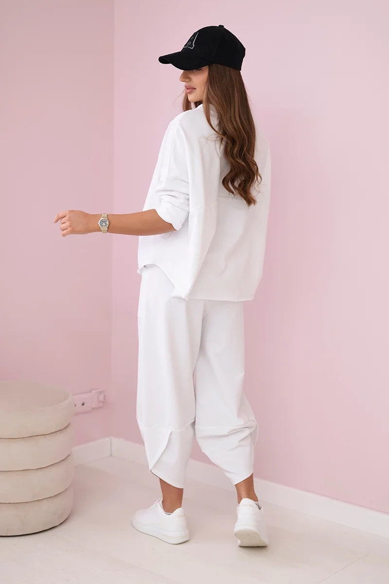 damskie ubrania komplet czarna bluza i spodnie bawełniane zestaw casual