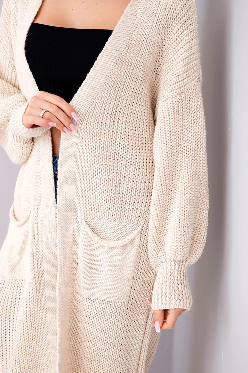 damskie long cardigan sweter w ciemnym fiołku uniwersalny rozmiar
