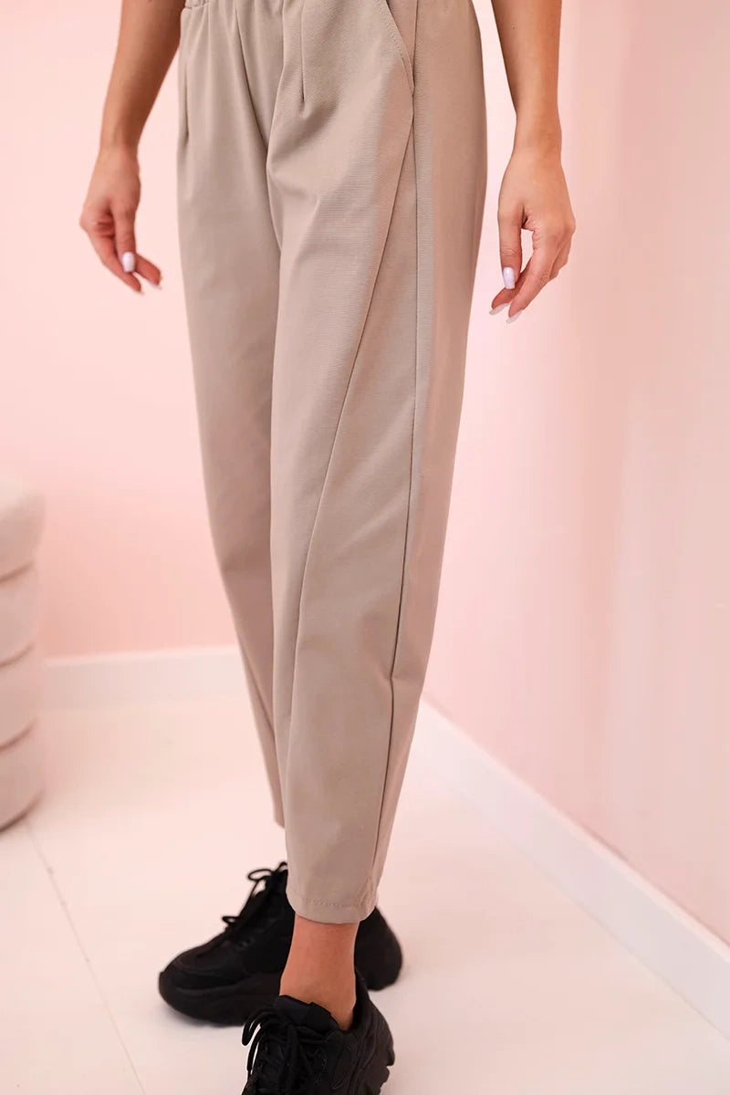 damskie spodnie summer punto khaki z kieszeniami