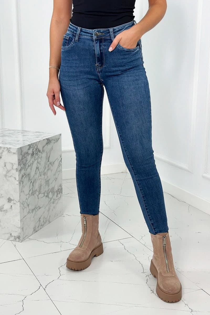 Spodnie damskie jeansowe skinny Eléonore, kolor Jeansowy