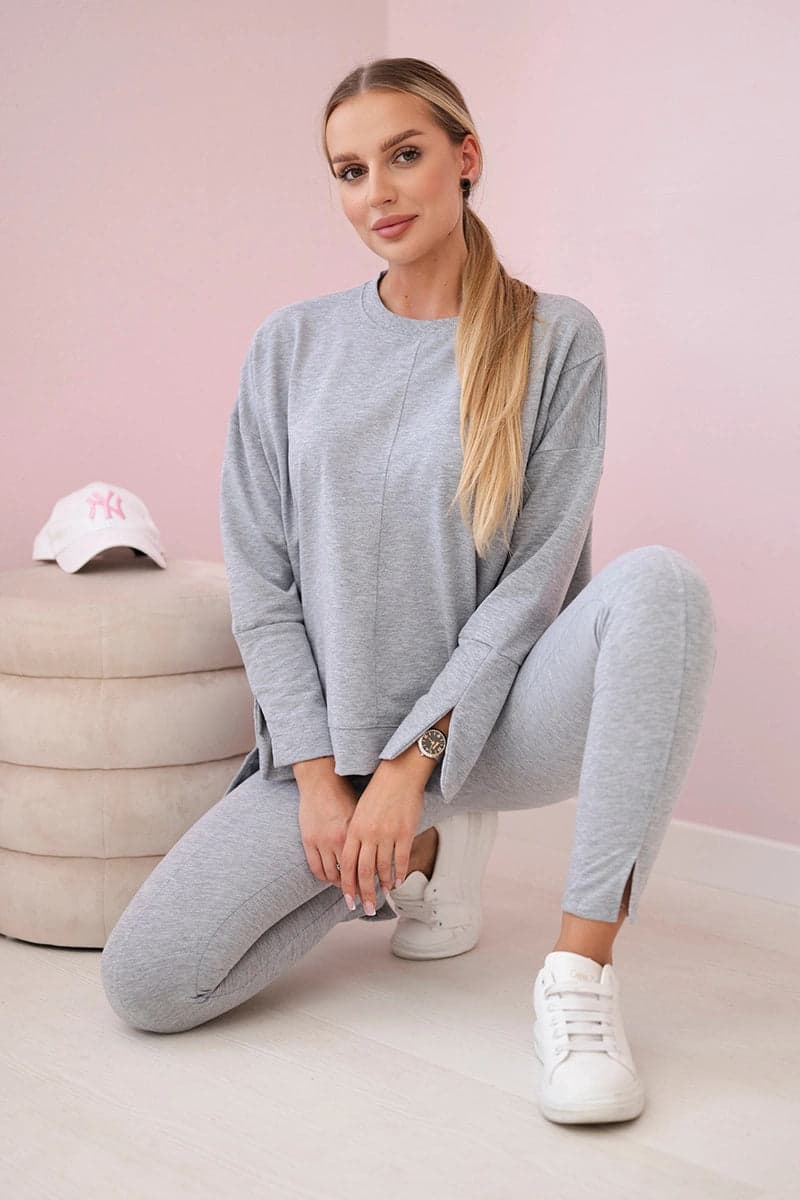 Komplet damski bawełniany oversize Simone, kolor Szary