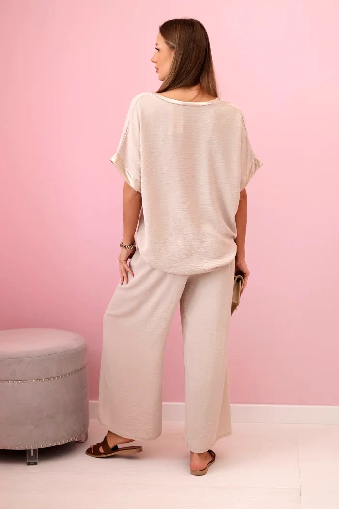 damskie majtki z wiskozy w ciemnym pudrowym różu ze złotym obszyciem