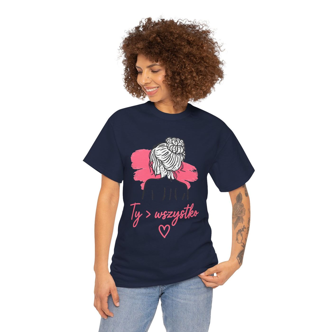 T-shirt damski bawełniany z grafiką Ty > wszystko Bellezza