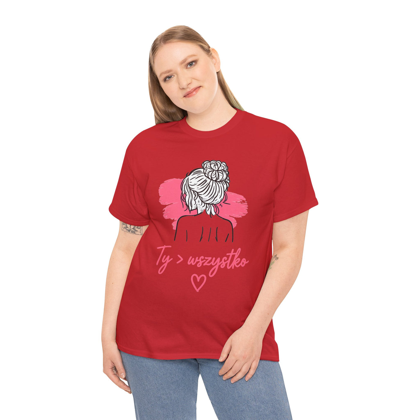T-shirt damski bawełniany z grafiką Ty > wszystko Bellezza