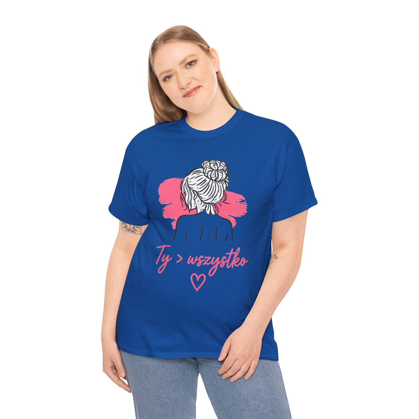 T-shirt damski bawełniany z grafiką Ty > wszystko Bellezza