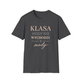 T-shirt damski bawełniany z minimalistycznym napisem Élégance