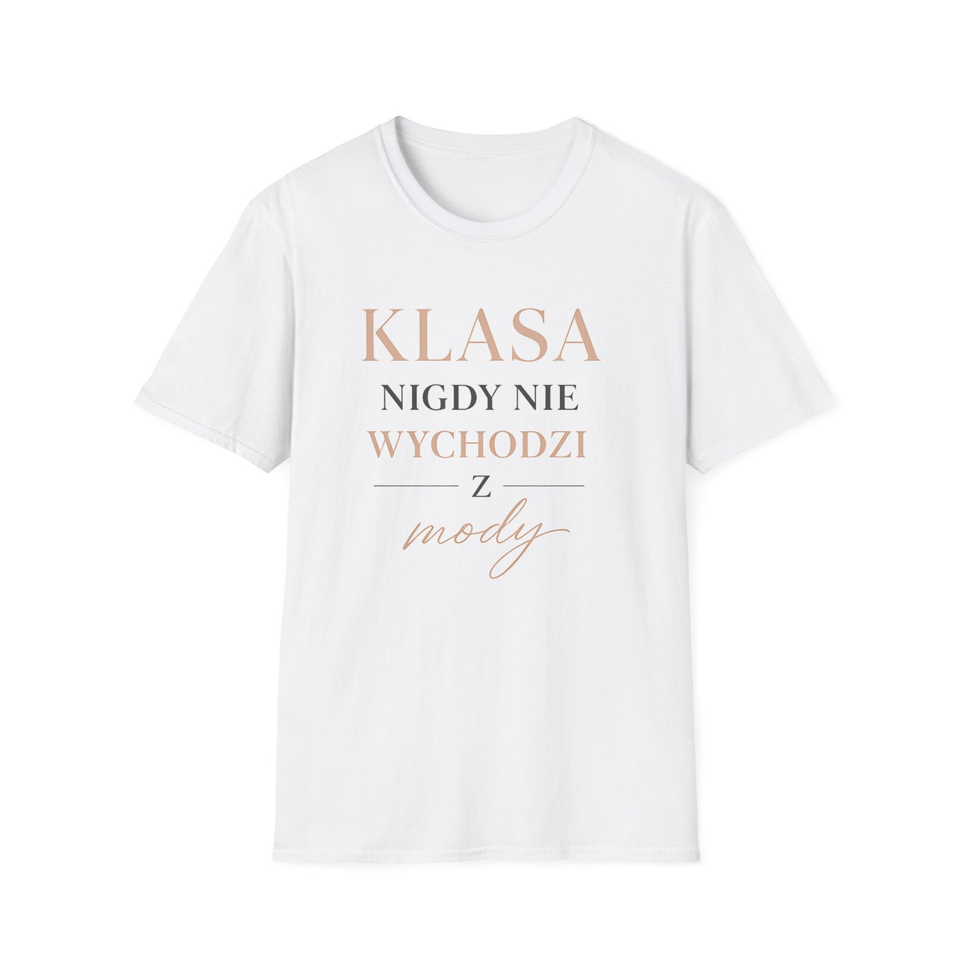 T-shirt damski bawełniany z minimalistycznym napisem Élégance