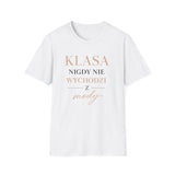 T-shirt damski bawełniany z minimalistycznym napisem Élégance