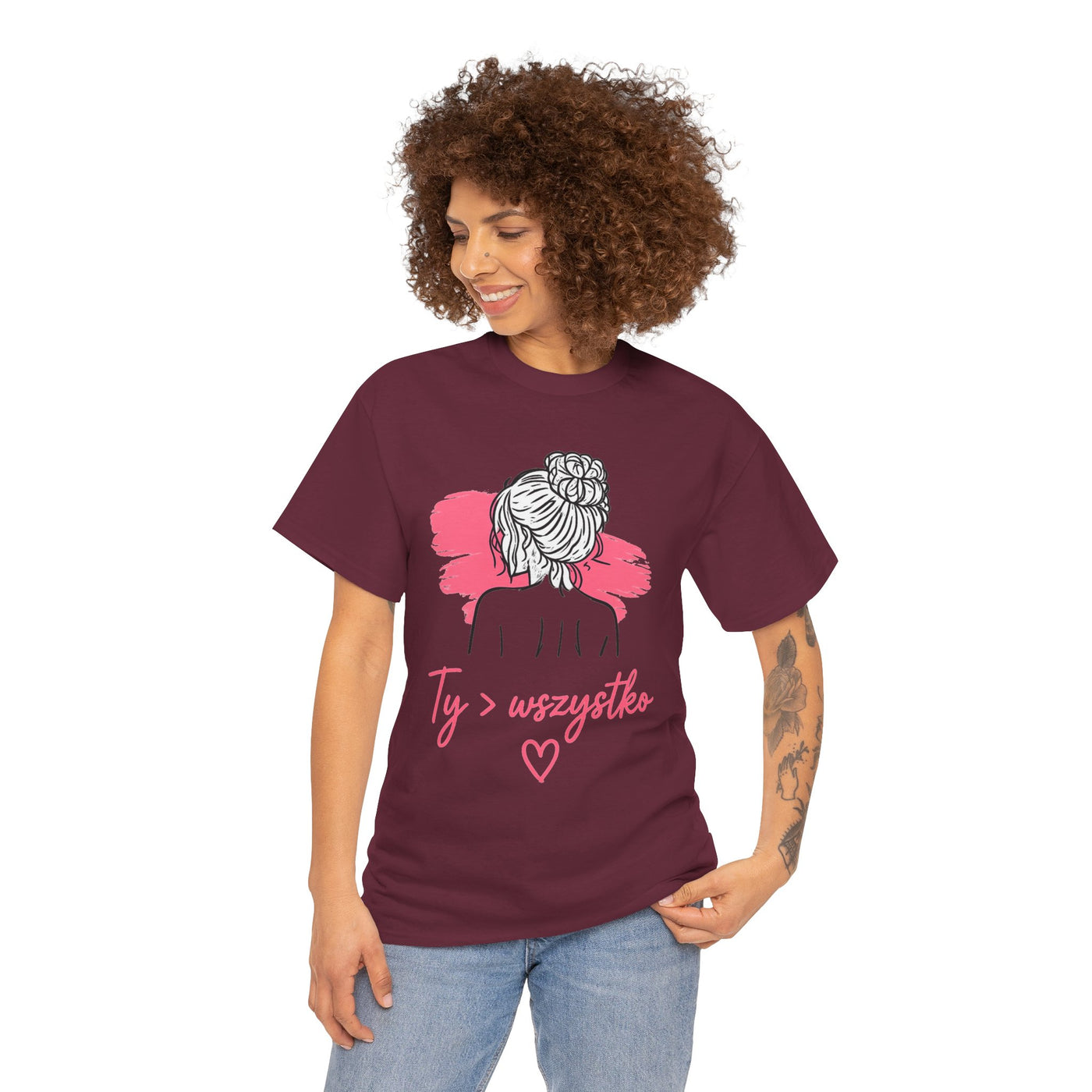T-shirt damski bawełniany z grafiką Ty > wszystko Bellezza