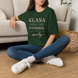 T-shirt damski bawełniany z minimalistycznym napisem Élégance