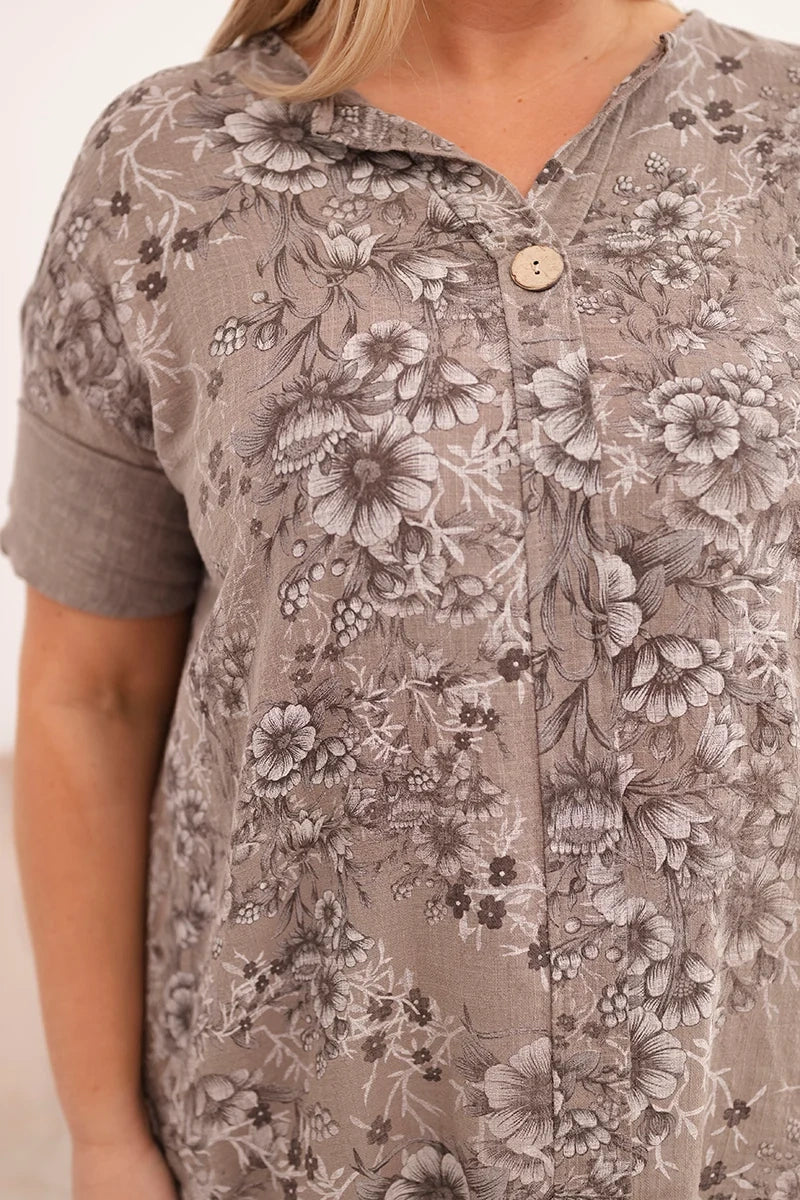 Bluzka damska bawełniana Plus Size z krótkim rękawem Gioia