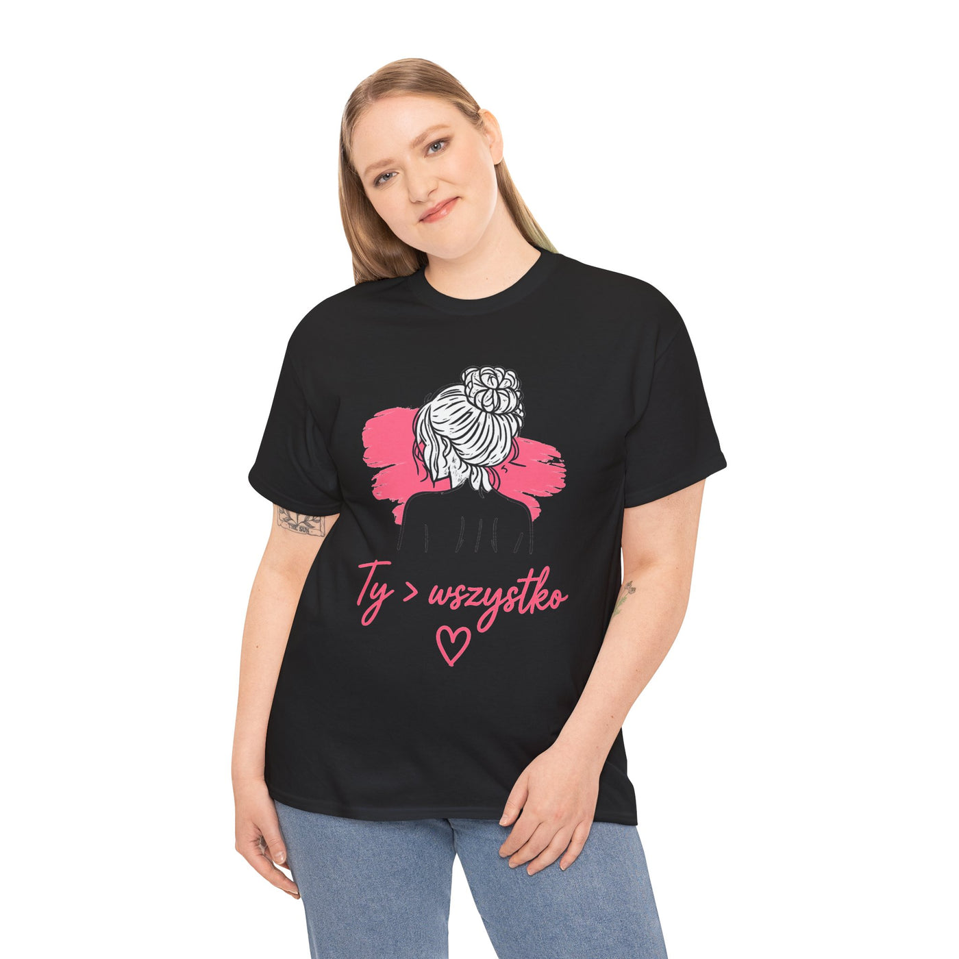 T-shirt damski bawełniany z grafiką Ty > wszystko Bellezza