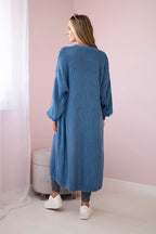 damskie long cardigan sweter ciemny fioletowy uniwersalny rozmiar