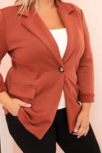 Marynarka damska wiskozowa Plus Size z długim rękawem Gentile