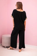 damskie ubrania z wiskozą i złotym detalem w kolorze ciemnego pudrowego różu