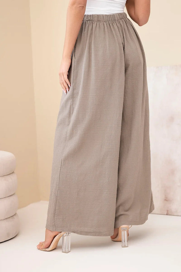 Spodnie damskie bawełniane z szeroką nogawką Corail