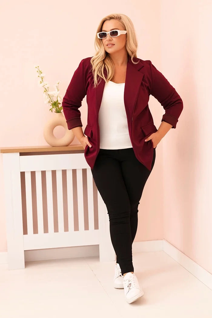 Marynarka damska wiskozowa Plus Size z długim rękawem Gentile