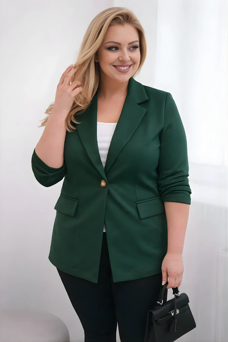 Marynarka damska wiskozowa Plus Size z długim rękawem Gentile