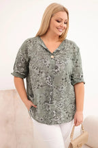 Bluzka damska bawełniana Plus Size z krótkim rękawem Gioia