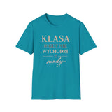 T-shirt damski bawełniany z minimalistycznym napisem Élégance