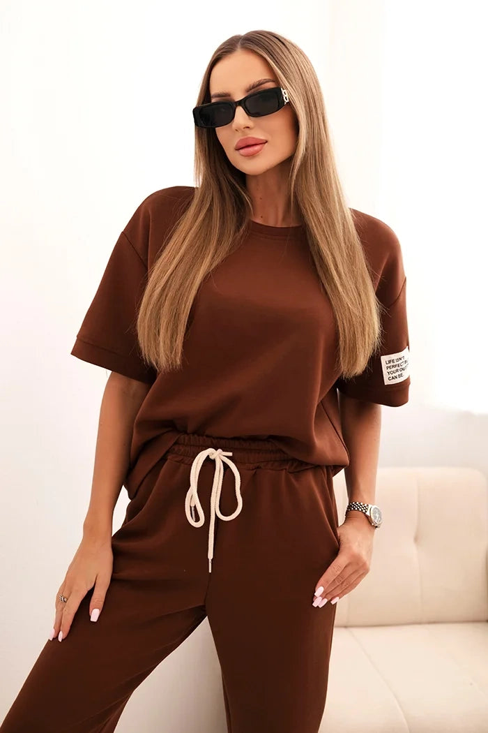 damskie spodnie i koszulka z wiskozy masełko w kolorze jasny miętowy