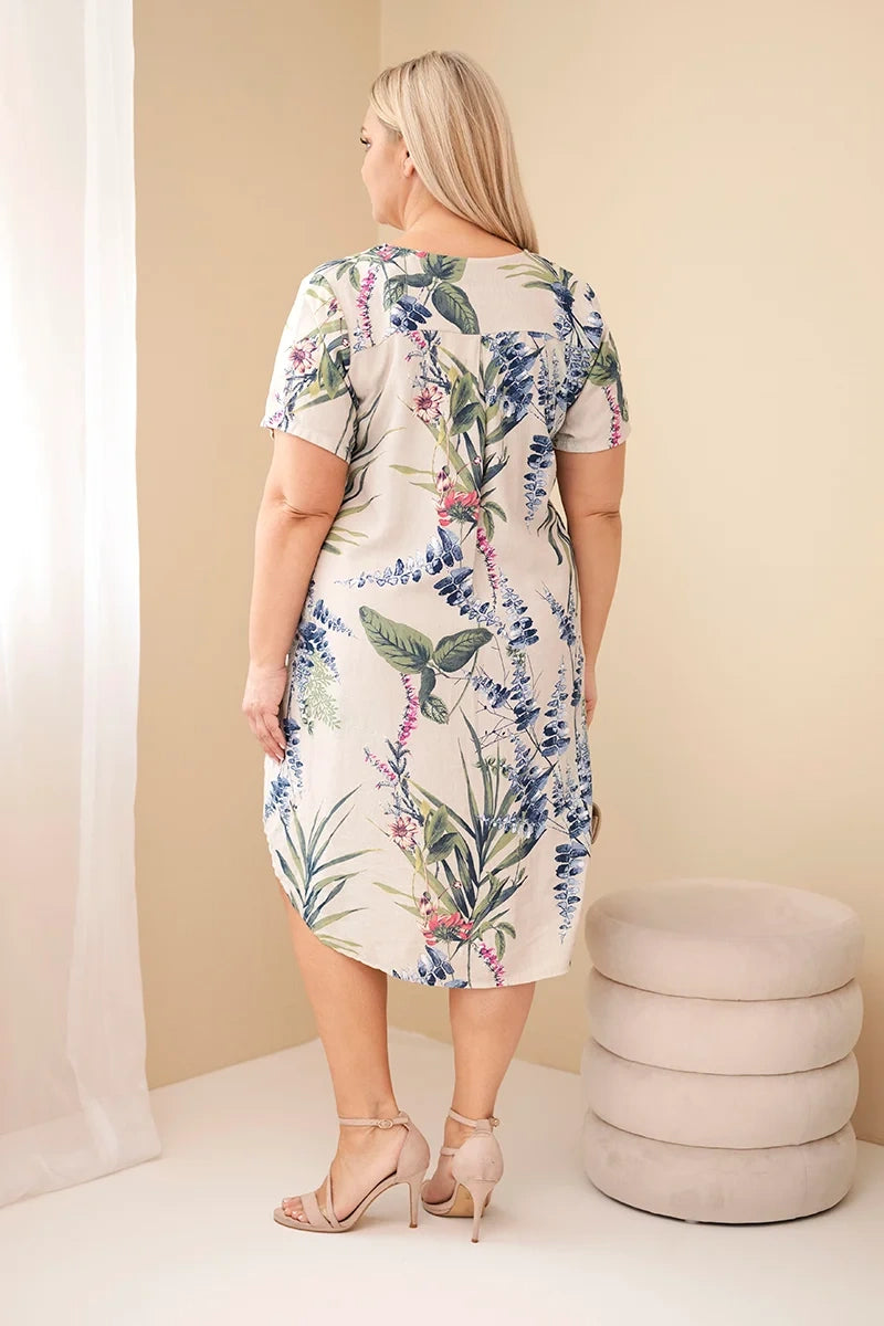 Sukienka damska wiskozowa Plus Size z krótkim rękawem Dolcezza