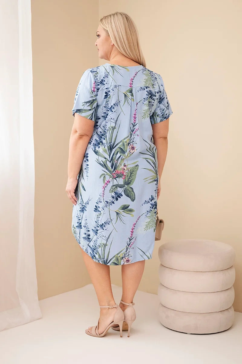 Sukienka damska wiskozowa Plus Size z krótkim rękawem Dolcezza