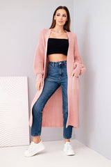 damskie długie cardigan w ciemnym fiolecie universalny rozmiar
