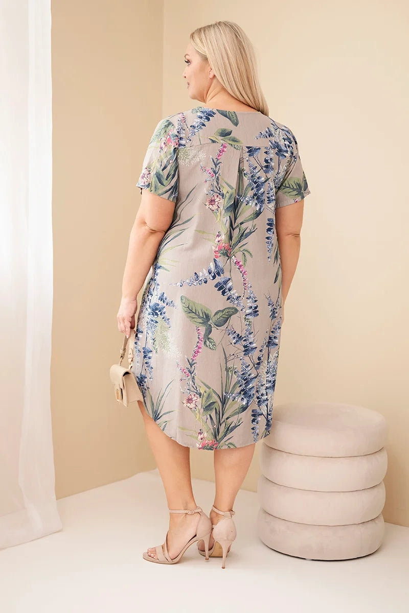 Sukienka damska wiskozowa Plus Size z krótkim rękawem Dolcezza