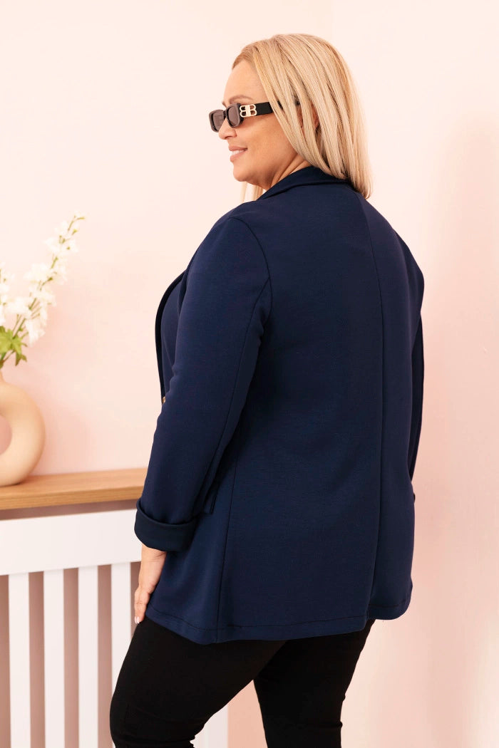 Marynarka damska wiskozowa Plus Size z długim rękawem Gentile