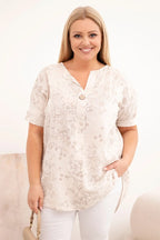 Bluzka damska bawełniana Plus Size z krótkim rękawem Gioia