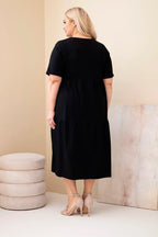 Sukienka damska bawełniana Plus Size z krótkim rękawem i falbaną Felice