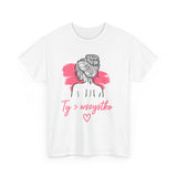 T-shirt damski bawełniany z grafiką Ty > wszystko Bellezza