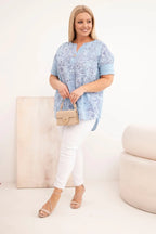Bluzka damska bawełniana Plus Size z krótkim rękawem Gioia