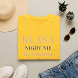 T-shirt damski bawełniany z minimalistycznym napisem Élégance