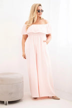 Kombinezon damski plus size z falbaną i krótkim rękawem Passione