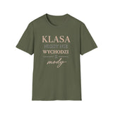 T-shirt damski bawełniany z minimalistycznym napisem Élégance