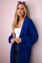 damskie długie kardigany fioletowe eleganckie rozpinane