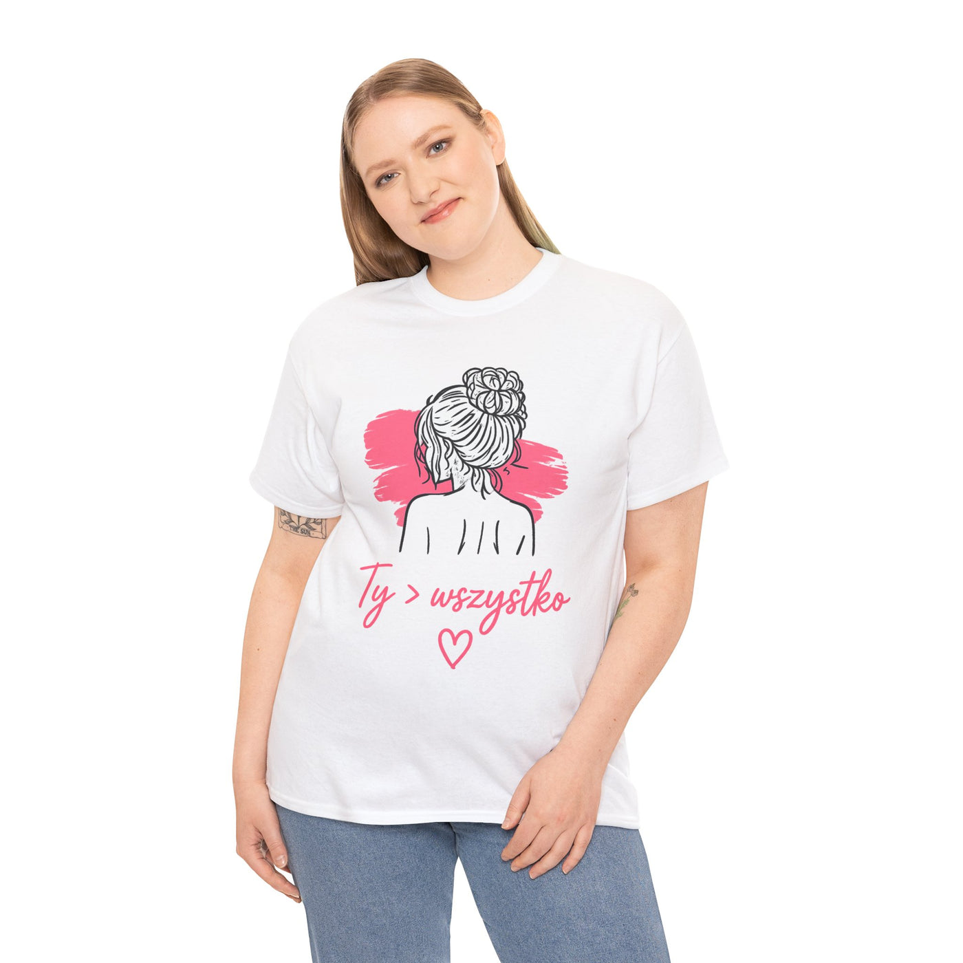 T-shirt damski bawełniany z grafiką Ty > wszystko Bellezza