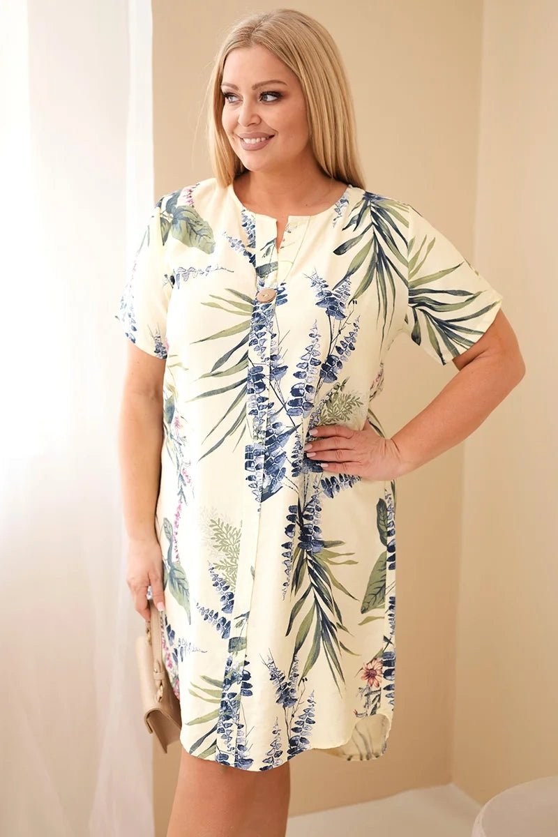 Sukienka damska wiskozowa Plus Size z krótkim rękawem Dolcezza