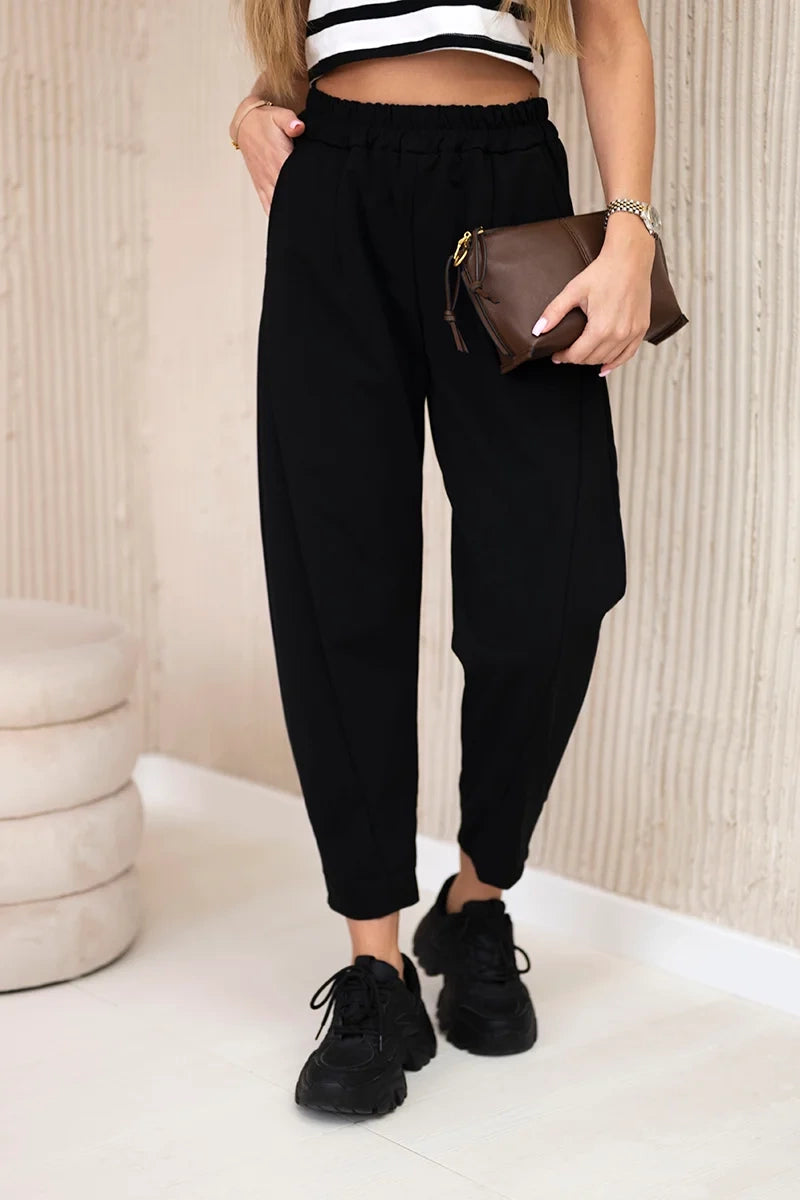 damskie spodnie punto khaki z funkcjonalnymi kieszeniami letnie