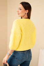 damskie sweter krótki rękaw mohair ecru miękki luksusowy
