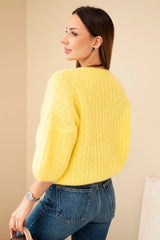 damskie sweter krótki rękaw mohair ecru miękki luksusowy