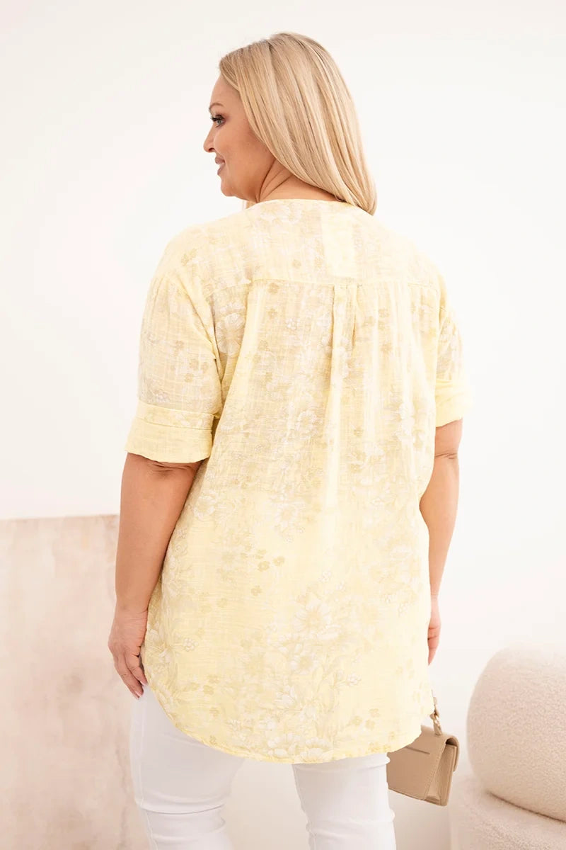 Bluzka damska bawełniana Plus Size z krótkim rękawem Gioia