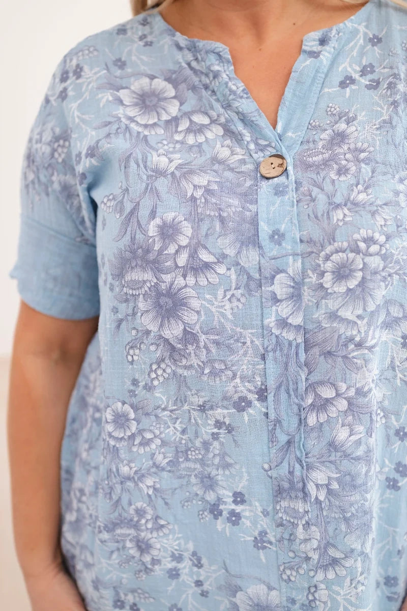 Bluzka damska bawełniana Plus Size z krótkim rękawem Gioia