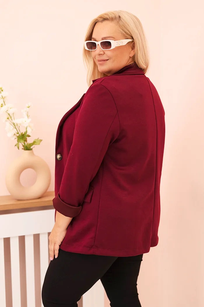 Marynarka damska wiskozowa Plus Size z długim rękawem Gentile